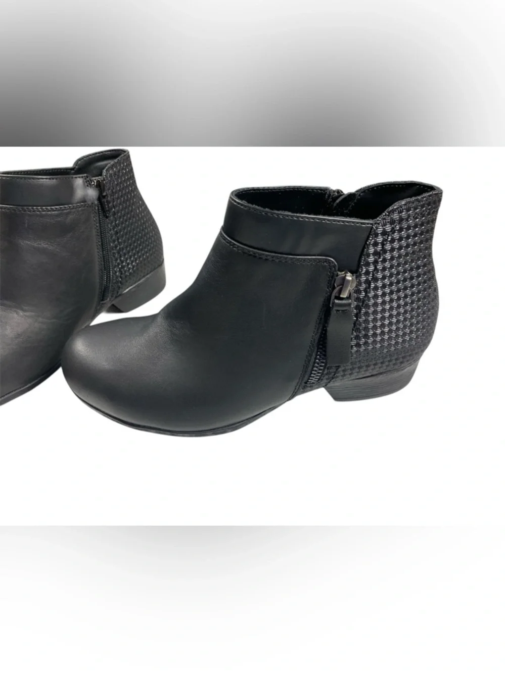 Rockport Works Black Leather Ankle Size 9M Slip Resistant Workwear Ankle Boots